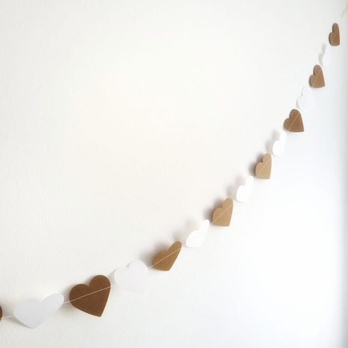 Imagen 2 de 2 de Deco Casamiento. 3 Guirnaldas Recien Casados Y Corazones