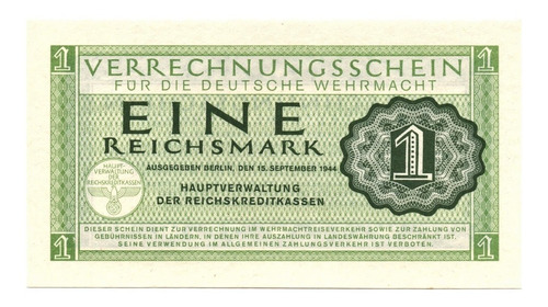 Tercer Reich 1 Reichsmark 1944 Wehrmacht