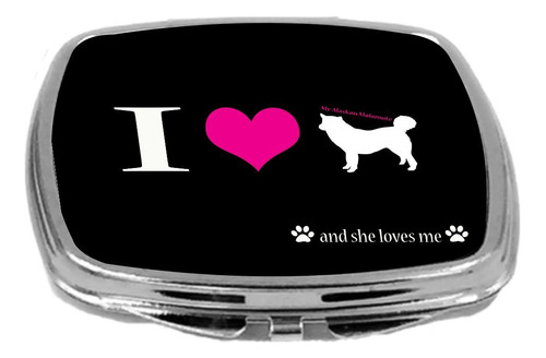 Rikki Knight I Love My Dog Rrdiseno Espejo Compacto, Malamu