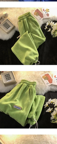 Pantalones Deportivos Tipo Harén Con Forro Polar De Lana De