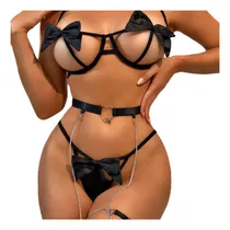 Comprar Conjunto Lenceria Encaje Bikini Y Cadenas Lenceria Erotica