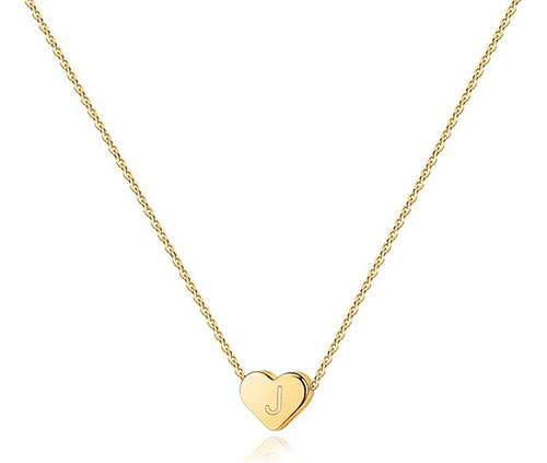 Pavoi Collar Con Inicial De Corazón Pequeño Chapado En Oro |