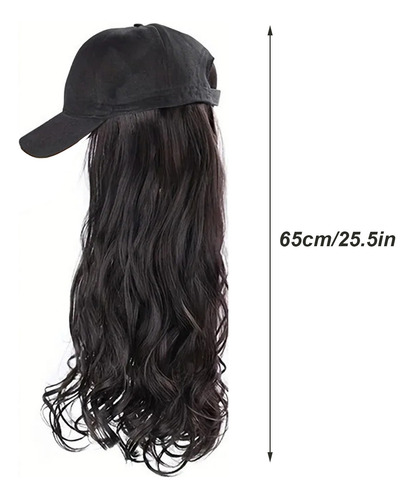 Peluca Con Visera Para Mujer, Pelo Largo Simulado Big One Fa