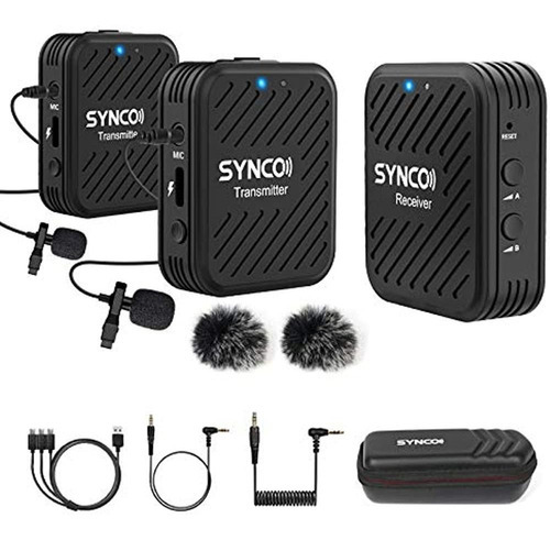 Synco Micrófonos Lavalier Inalámbricos Y Sistema, G1 (a2). Color Black
