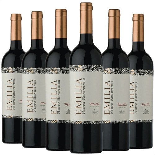 Vino Emilia Malbec Nieto Senetiner Tinto - Pack X6 Botellas