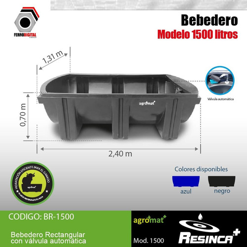 Imagen 2 de 4 de Bebedero Rectangular 1500