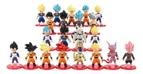 Set 21 Mini Figuras Dragon Ball Super Saiyan