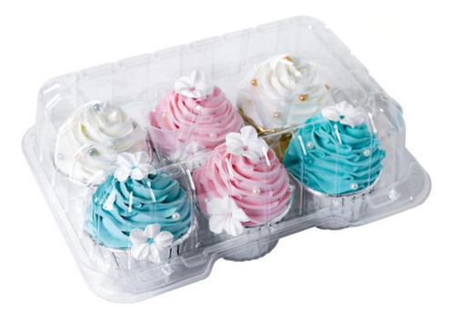 Porta Cupcakes Cajas Transparentes Para Con 6 Cavidade Ppp