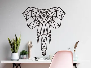 Vinilo Decorativo Elefante Geométrico - Creavinilo