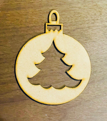 Esfera Navideña Mdf Decoracion Arbol 8cm 10piezas