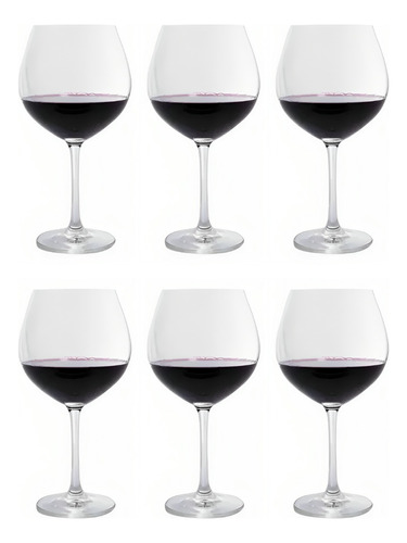 Set X 6 Copas Para Vino Malbec De Vidrio 810 Ml Degustación