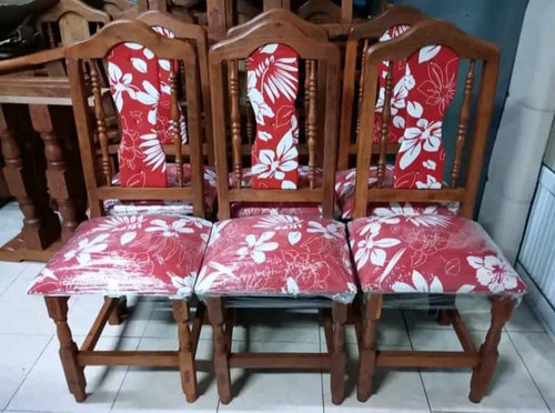 Sillas De Algarrobo Tapizadas X8 U Tela O Cuerina