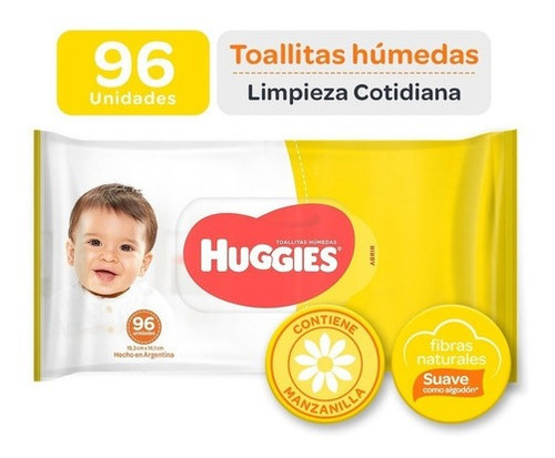 Toallas Húmedas Huggies Limpieza Cotidiana X 96 