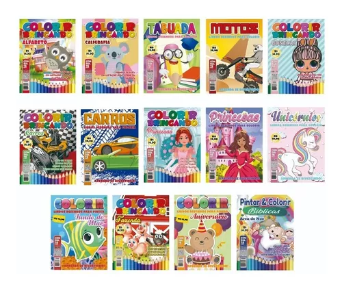 Kit 20 Revista De Colorir Pintar Infantil Desenhar Barato em Promoção na  Americanas