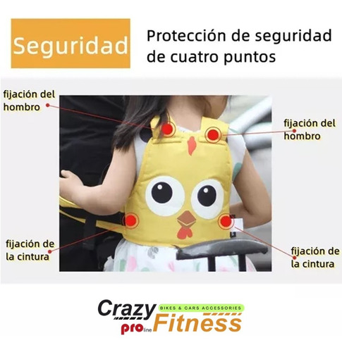 Imagen 5 de 10 de Cinturón De Seguridad Para Niños Bicicleta Moto Otros Crazy