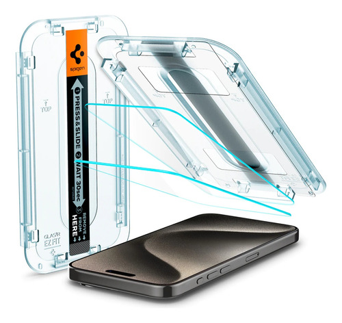 Vidrio Templado Spigen Para iPhone 15 15 Pro Max Ez Fit X 2