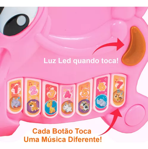 Piano Teclado Infantil Bebe Toca Música Sons Animais Bichos