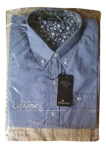 Camisa Davor Hombre Talle L Rayas - Manga Corta - Nueva