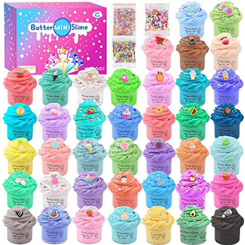 Mini Butter Slime Kit 40 Pack, With Unicorn, Candy, Fru...