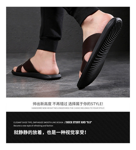 Zapatillas De Playa De Cuero Informales De Moda Para Hombre