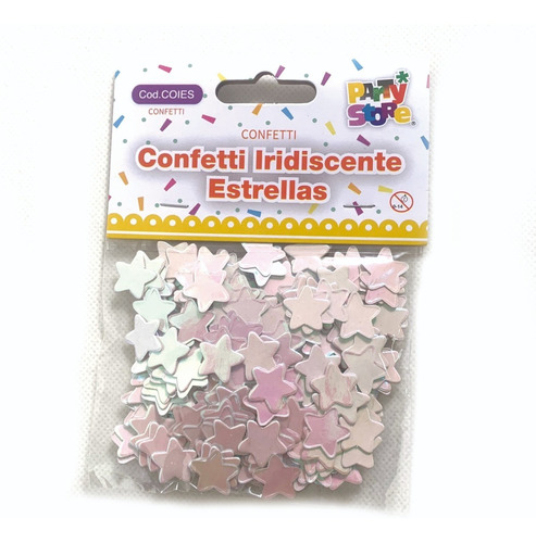 Imagen 1 de 2 de Confetti Iridiscente Estrella Corazon Globos Decoracion 