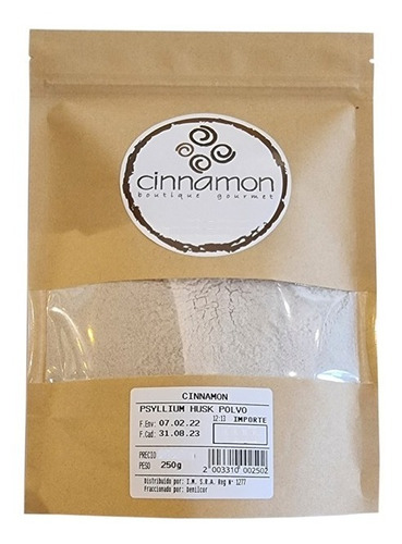 Imagen 2 de 3 de Psyllium Husk En Polvo Por 250gr.