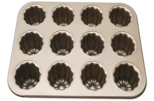 Molde Para Tartas Canele Mold, 12 Cavidades, Antiadherente,