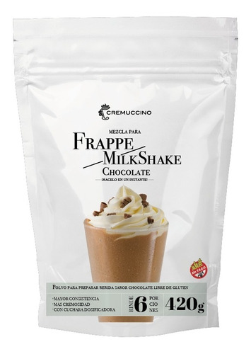 Imagen 1 de 4 de Frappe Milkshake Chocolate 420g Cremuccino Licuado Cafe