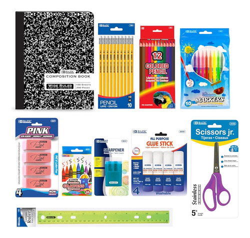 Bazic Back To School Kit Starter Pack 60 Unidades, Caja De S