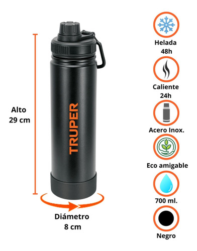 Termo Cantinflora Truper 700ml + Tomatodo 740ml Premium