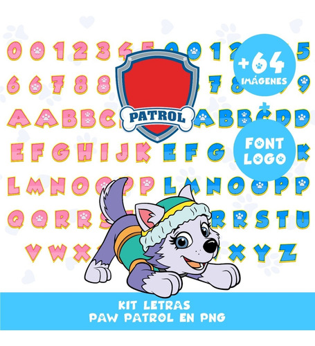 Kit Imagenes Png Cliparts Abecedario Paw Patrol