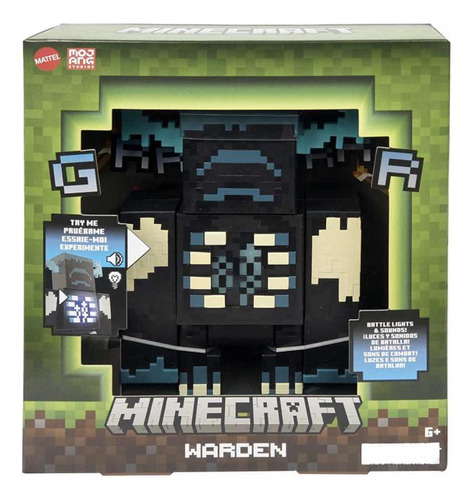 Figura Minecraft Warden Luces Y Sonidos 15cm Mattel Original