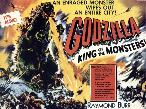 Poster Vintage Filme Godzilla 30x40cm Plastificado