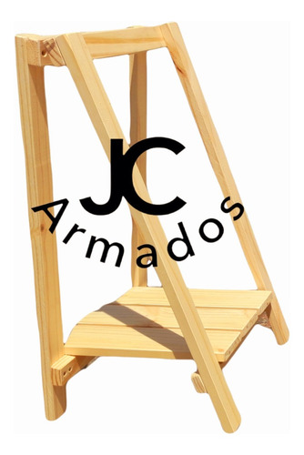 Imagen 2 de 6 de Caballetes Madera Maciza Con Estante
