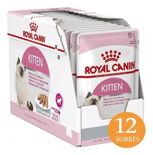 Alimento húmedo Royal Canin Kitten para gatitos 12 sobres de 85g cada uno