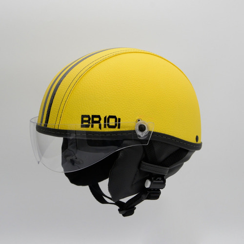 Capacete Coquinho Bike Moto Scooter Elétrica Skate Patins Cor Amarelo Tamanho P Viseira Fum