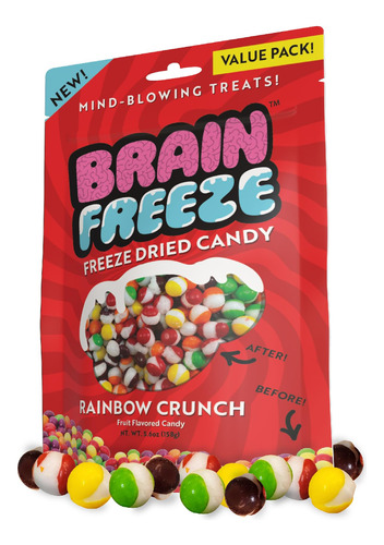 Brain Freeze Rainbow Crunch Skittles - Caramelos Liofilizado