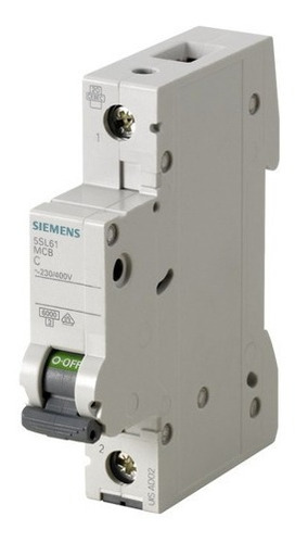 Interruptor Termomagnético Para Riel Din 1 Polo 6 A Siemens