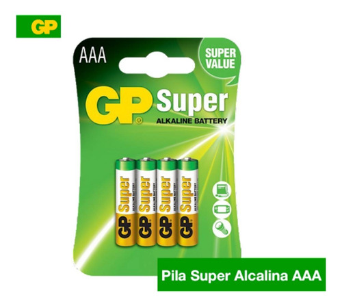 Pila Bateria Aaa Gp Super Alcalinas Lr03 1.5v - Tira De 10