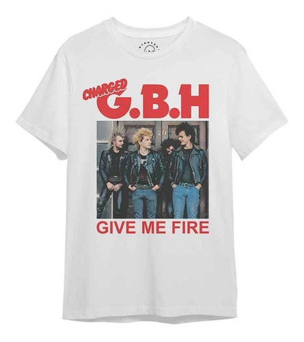 Polera Gbh - Give Me Fire -  Color - Blanco Y Negro