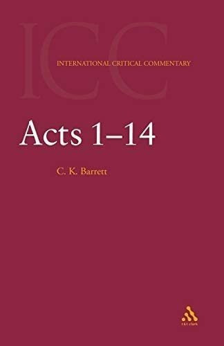 Libro: Acts: Volume 1: 1-14 (international Critical