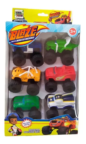 6 Carrinhos De Fricçao de corrida Blaze Monster Machine Racer Brinquedo