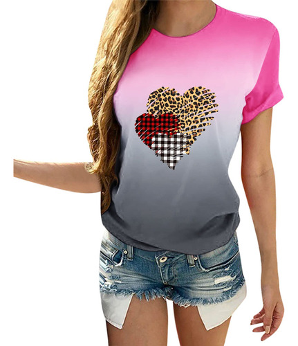 Camisa Para Pareja Blusa Mujer Dia San Valentin Manga Corta