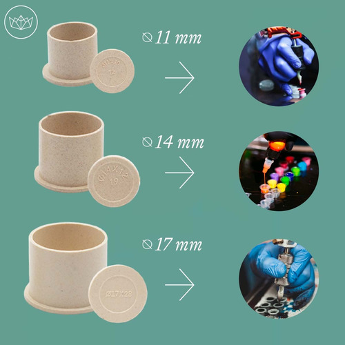 Retapas Biodegradables Para Tinta Soulflower 500 Pzas 17 Mm