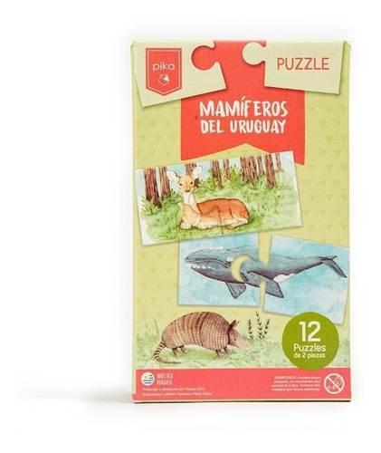 Mamíferos Del Uruguay 12 Puzzles 2 Piezas Pika