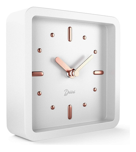 Driini Modern Mid Century Desk & Shelf Clock Oro Rosa Blanc