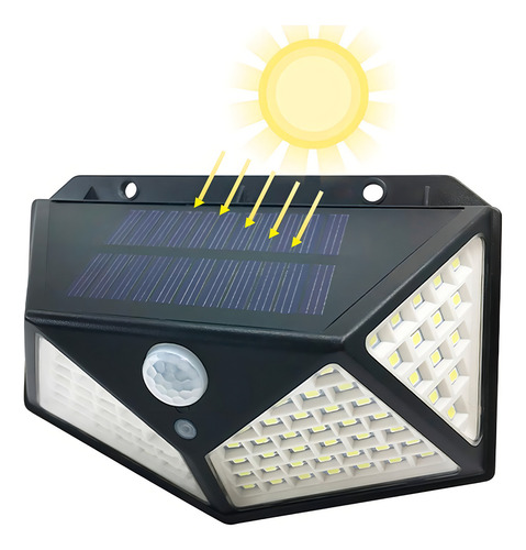 Luminária Solar Parede Crepuscular Sensor Jardim 120 Graus