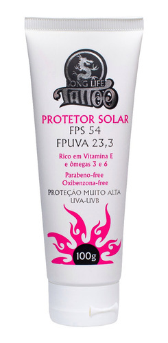 Imagem 1 de 3 de Protetor Solar Fps 54 100g  Alta Proteção Para Pele Tatuada