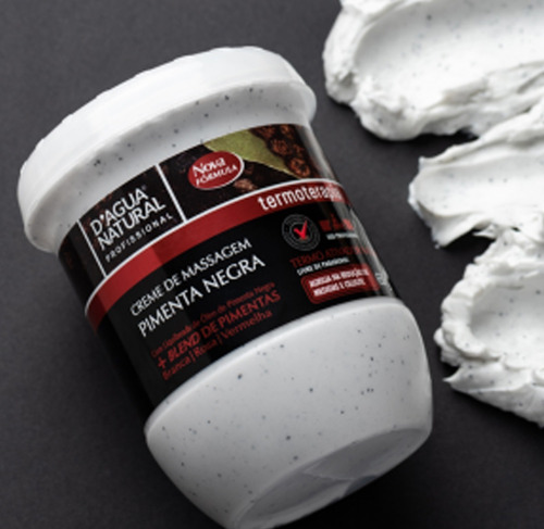 Creme Massagem Pimenta Negra Termoativo Natural Reduz Medida Fragrância Suave Tipos De Pele