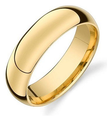 Par De Aliança De Ouro 18k Abaulada, 5mm E 8 Gramas